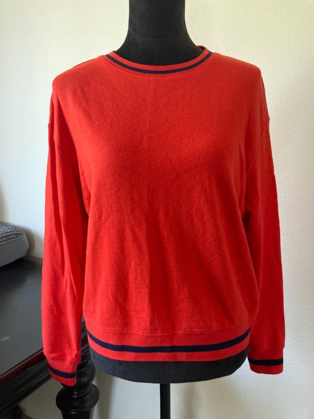 Popsugar Red Retro Style Crew Neck Longsleeve Sweatshirt